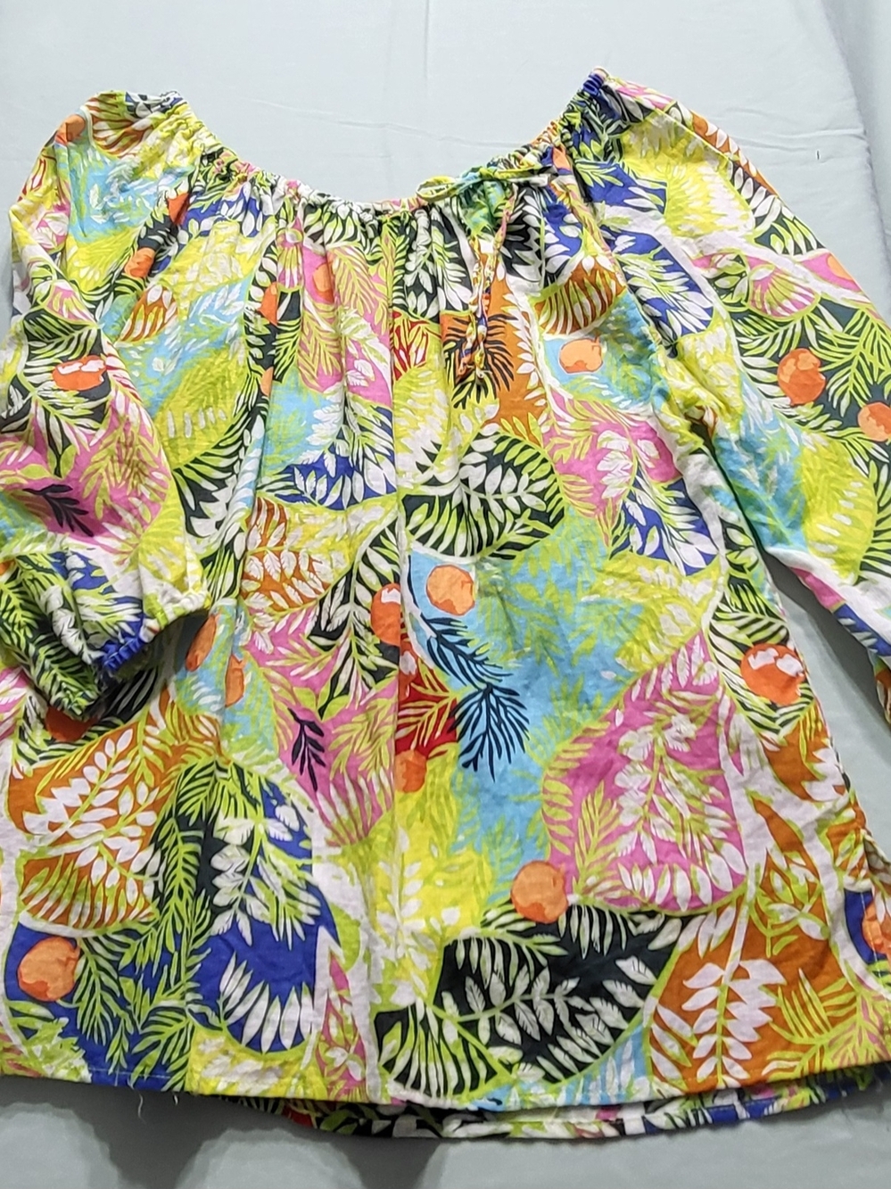 Women’s Tropical Print Off-Shoulder Blouse - Multicolor